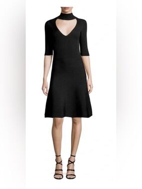 CUSHNIE ET OCHS ribbed knit fit-and-flare mini dress, women’s size S